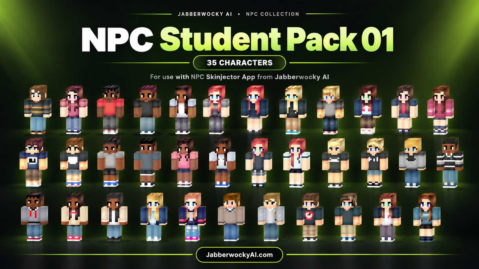 NPC Student Pack 01 (For educator use with NPC Skinjector app from Jabberwock AI) cover