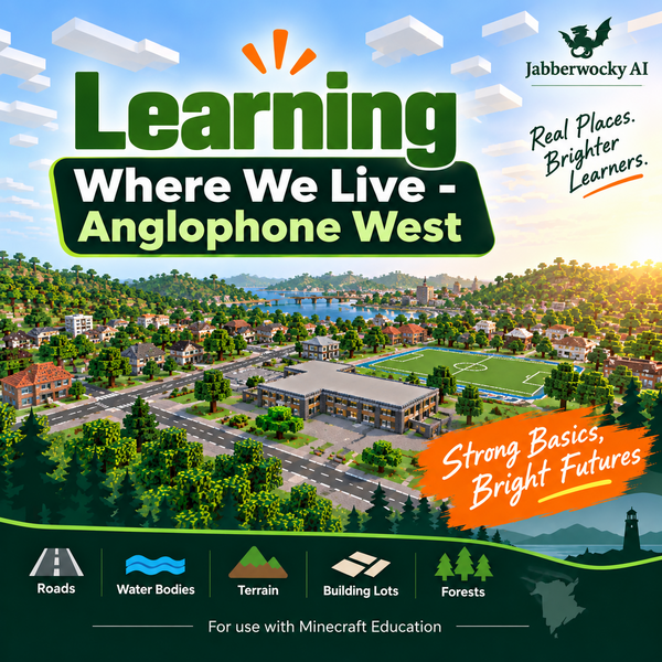 Learning Where We Live Anglophone WEST Collection for use with Minecraft Education cover